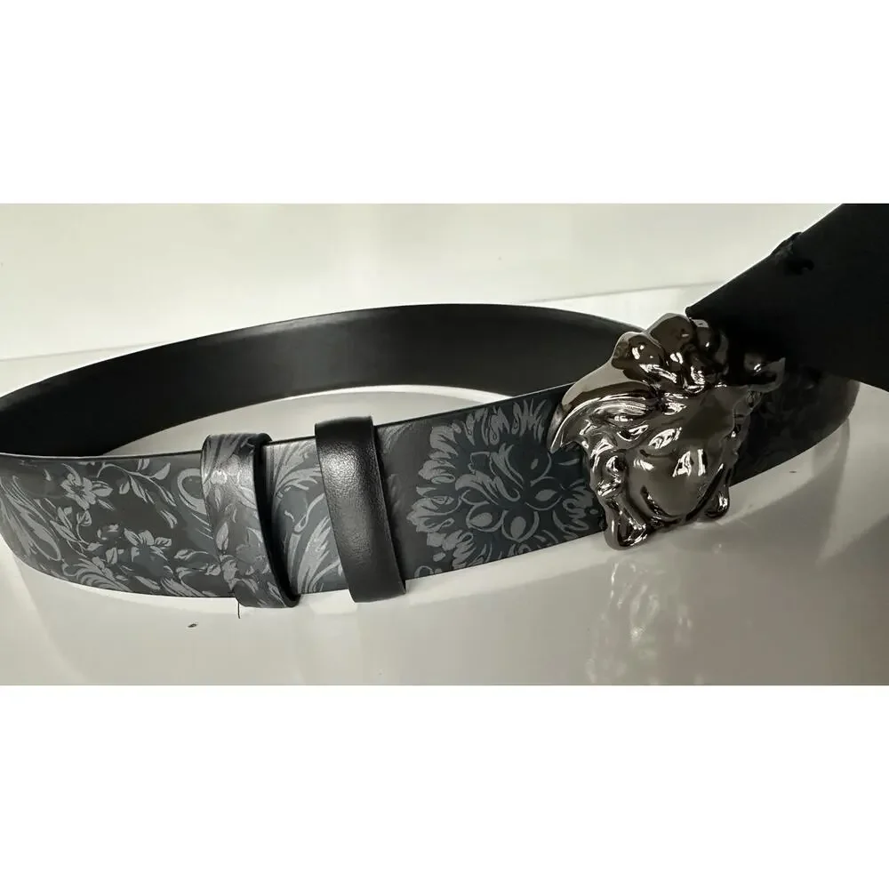 Versace Medusa-Buckle Reversible Leather Black Belt 85 (34) IT DCU6705 NWT $650